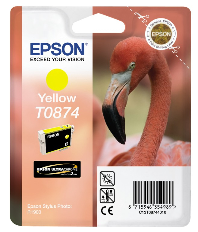 EPSON T0874 inktcartridge geel standard capacity 11.4ml 1-pa