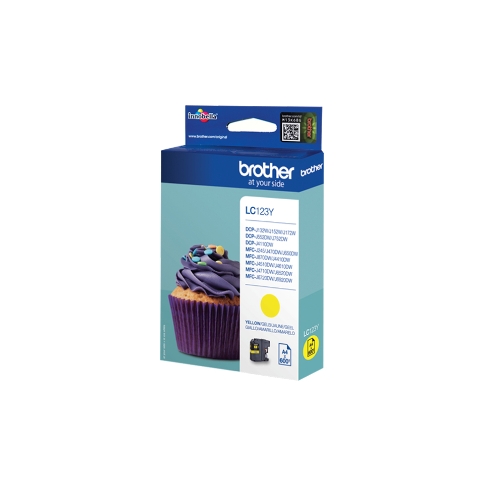 BROTHER LC-123 inktcartridge geel standard capacity 600 pagi