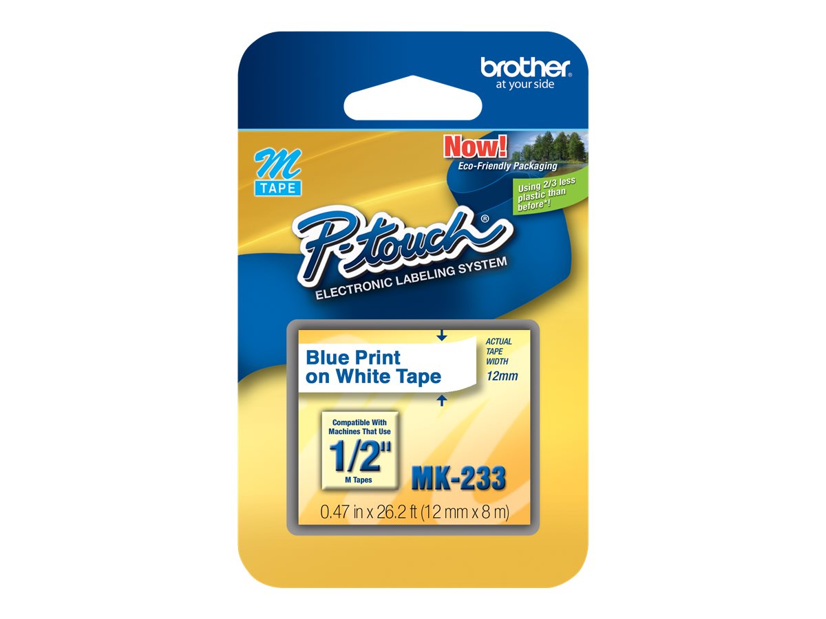 BROTHER P-Touch MK-233 blue on white 12mm