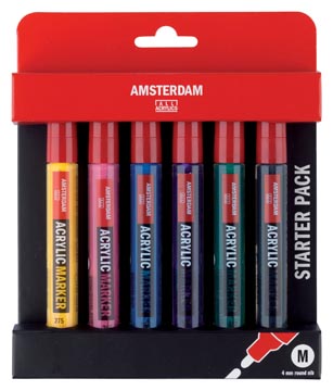 ACRYLIC MARKER STARTER 6X ASS