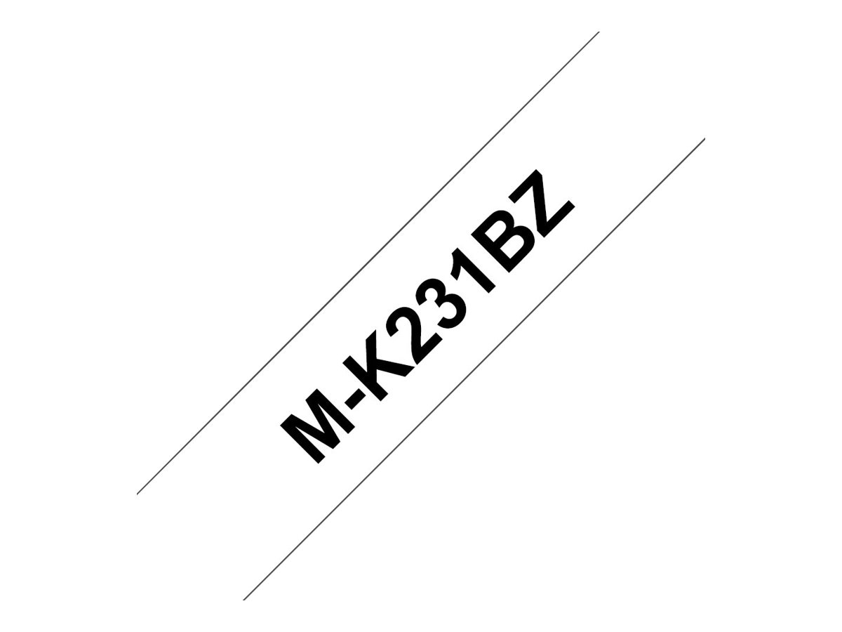 BROTHER MK231BZ tape cassette zwart op wit 8mx12mm none lami