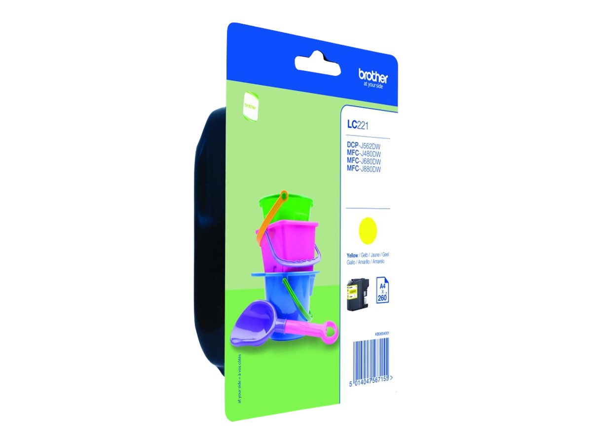 BROTHER LC-221YBP Inktcartridge Geel Blister 300 pagina s