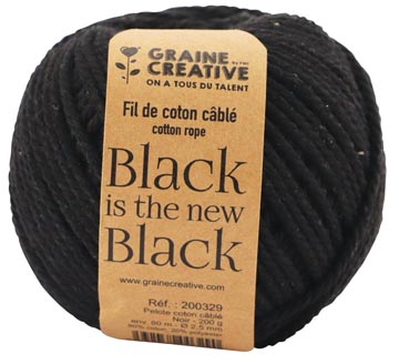 MACRAME TOUW ZWART