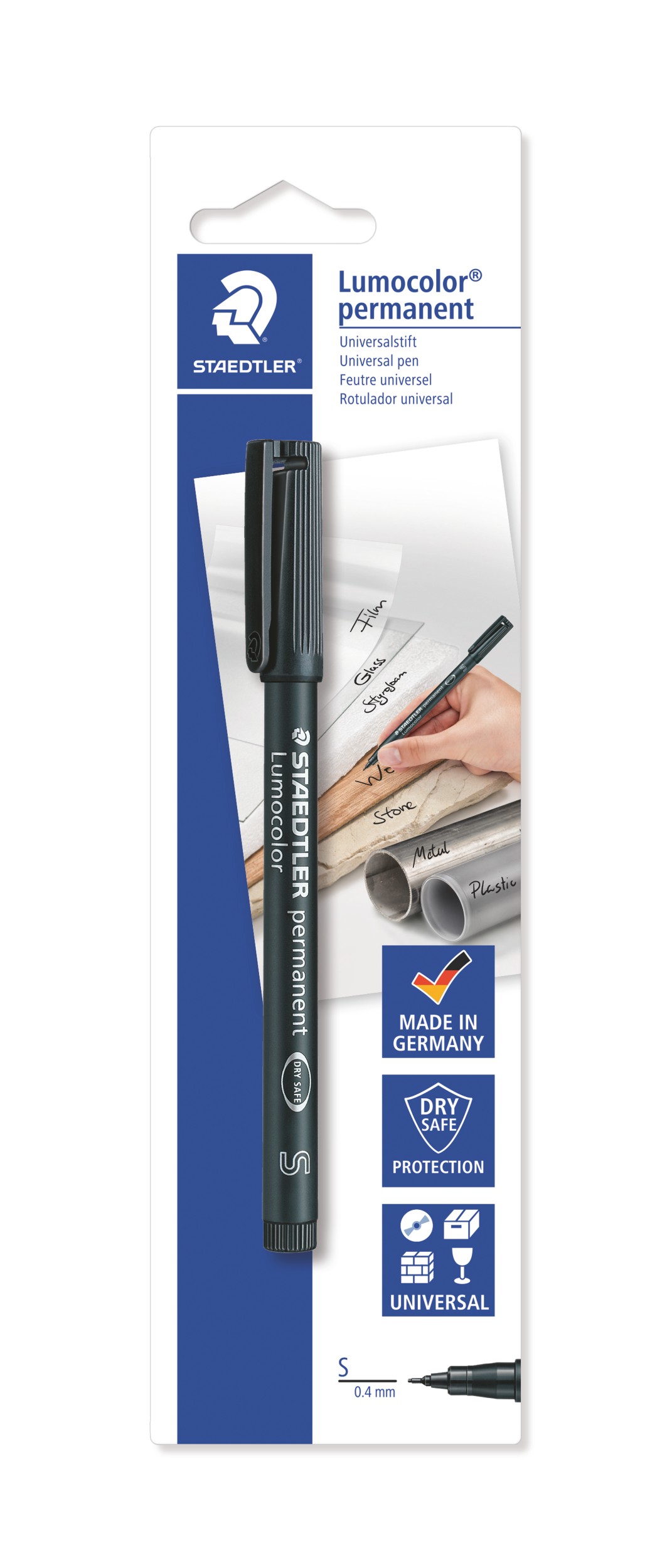 STAEDTLER LUMO PERMANENT ZWART 0.4MM PSTUK