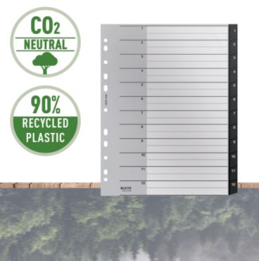 LEITZ INDEX recycled A4 PP ZWA 1-12
