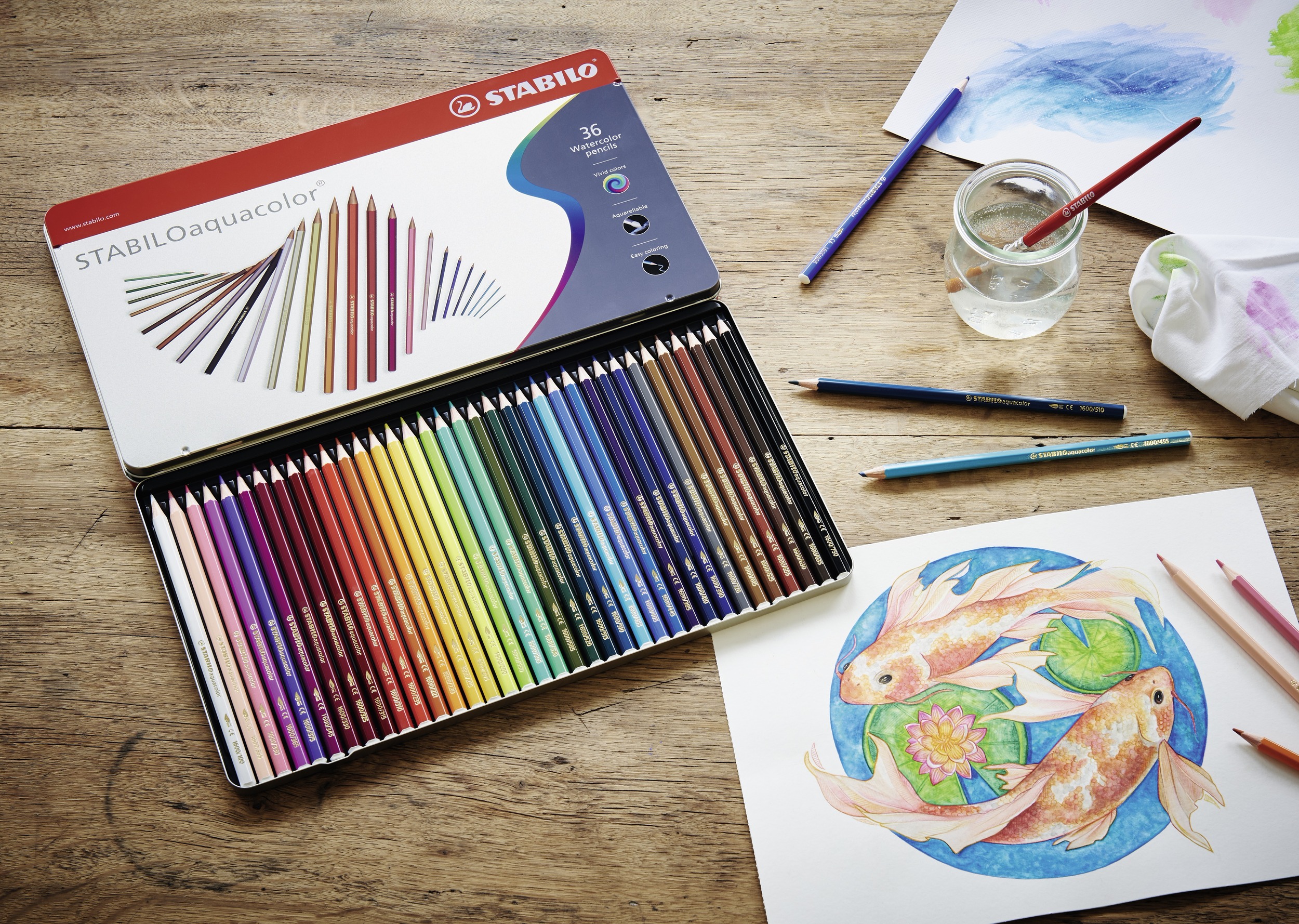 STAB AQUACOLOR 36stiuk metalen doos