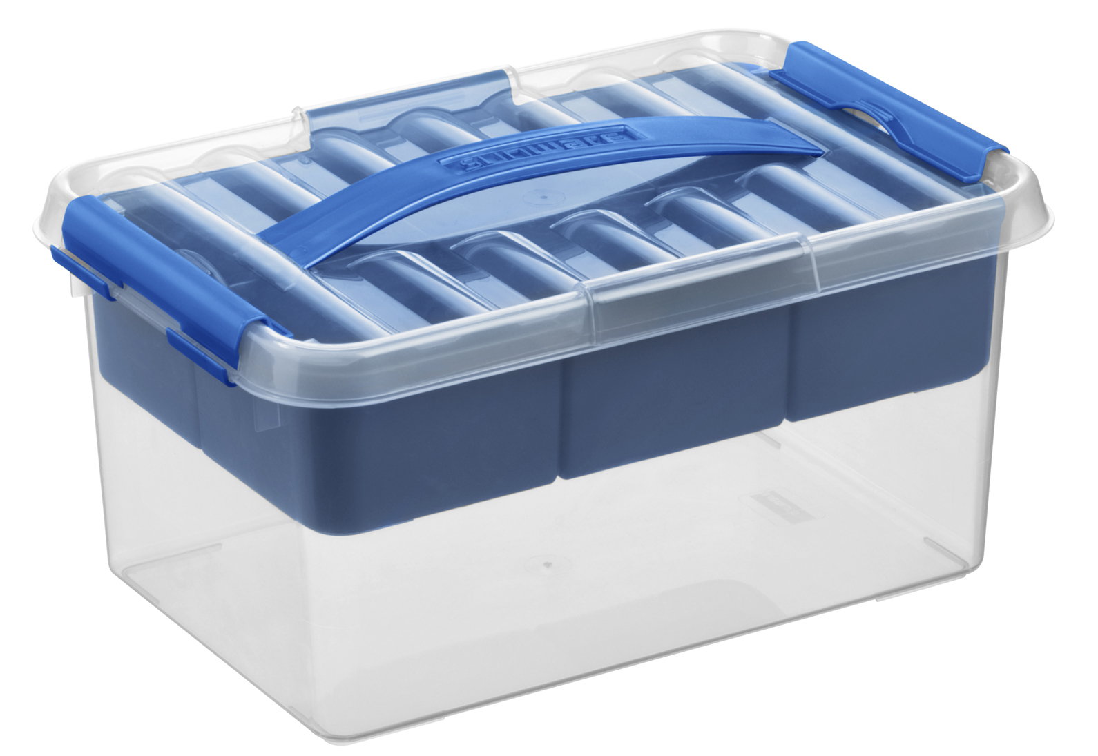 Q-LINE OPBERGBOX MET INZET 6L TRANSP BLAUW