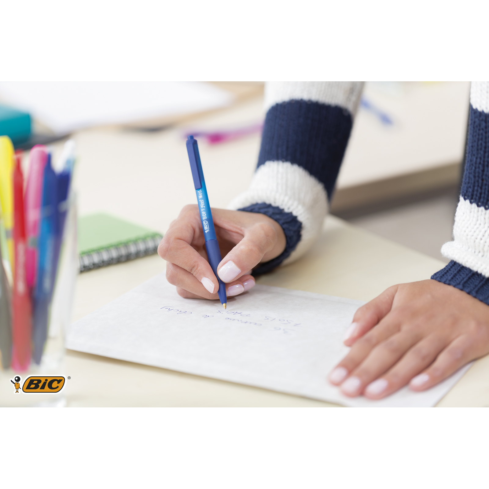 BIC SOFT CLIC BALPEN 12ST BLAUW