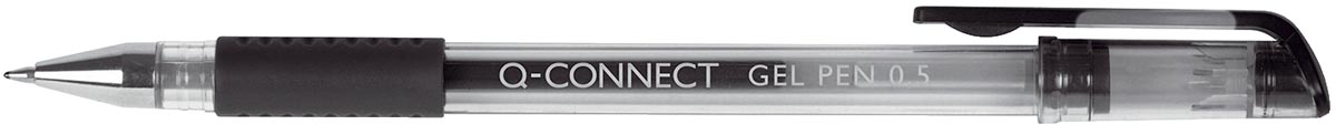 Q-CONNECT BALPEN ZWART RT transparant, intrekbaar