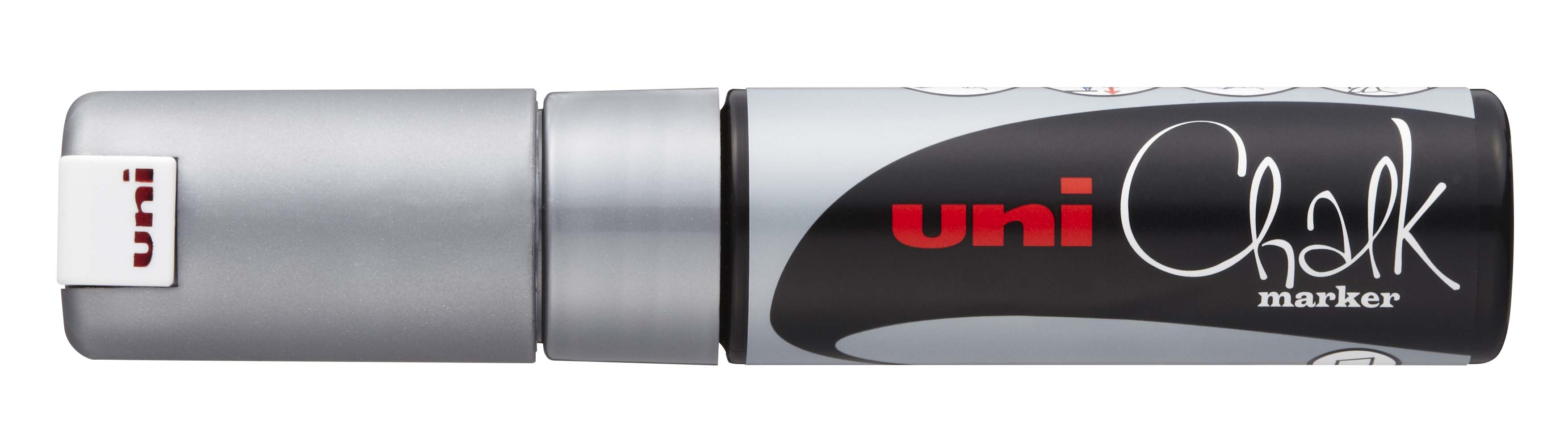 UNI KRIJTMARKER BREED ZILVER
