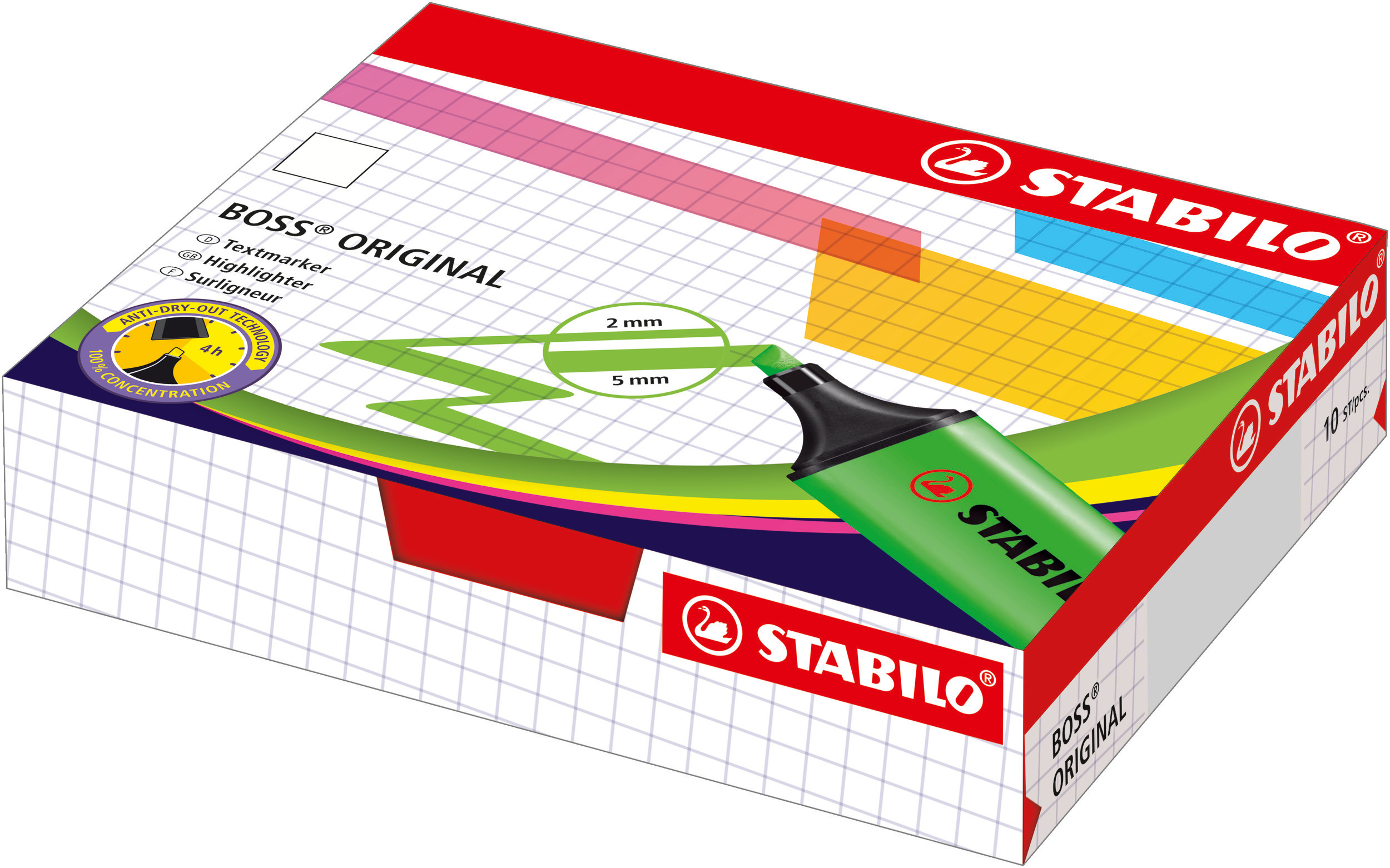 STABILO BOSS 10ST FLUO ASSORTIMENT - NETTO