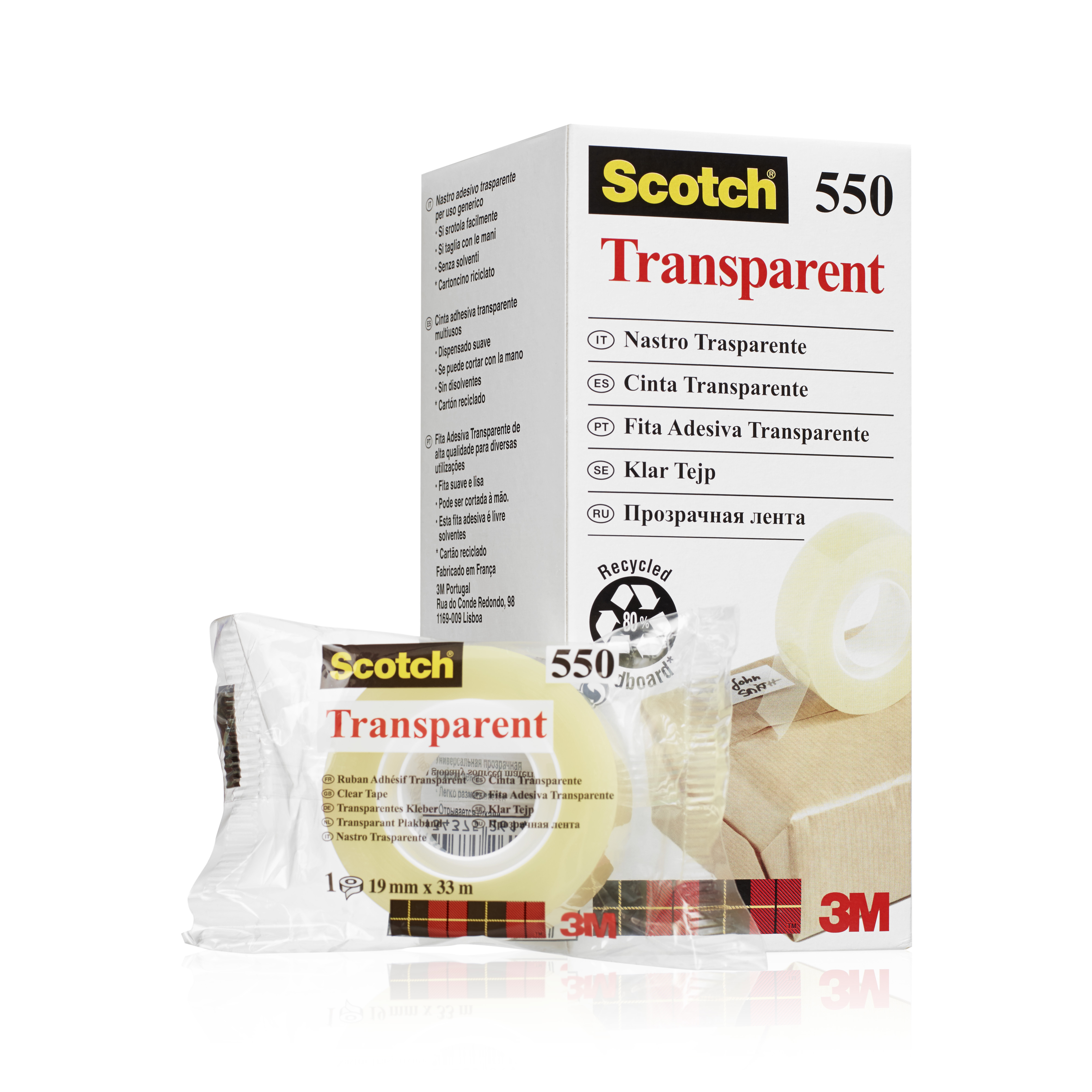 SCOTCH 550 TRANSPARANTE TAPE 19X33 8ST