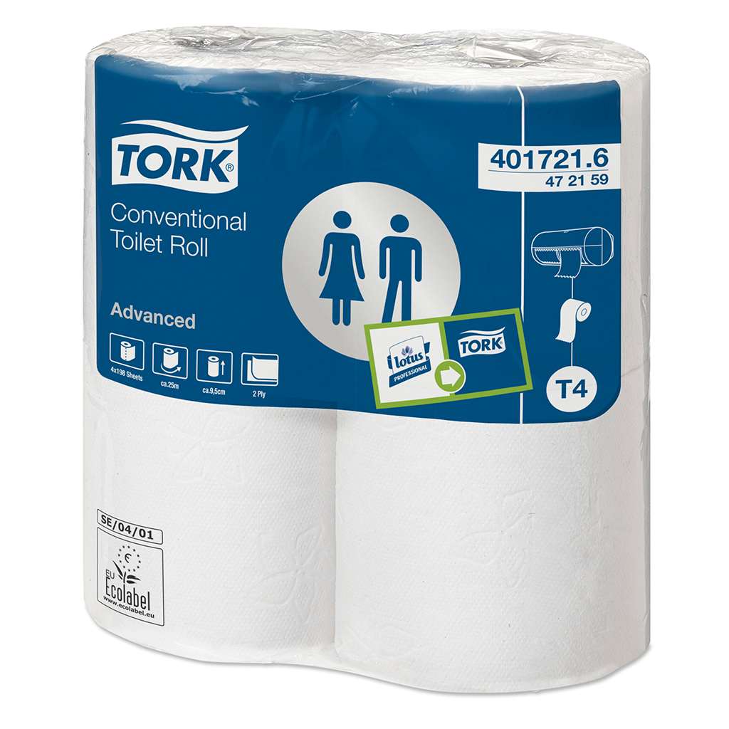 TORK T4 Toiletpapier Advanced wit 2-lg 198 vel pk48 rollen
