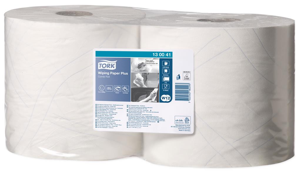 TORK POETSROL W1/W2 2-lg 255mx24cm 2 rollen wit