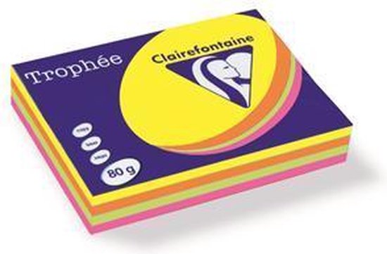 TROPHEE A4 80G FLUO ASSORTI 100V 4120C