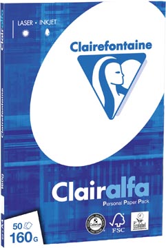 CLAIREFONTAINE PAPIER A4 160GR 50ST WIT