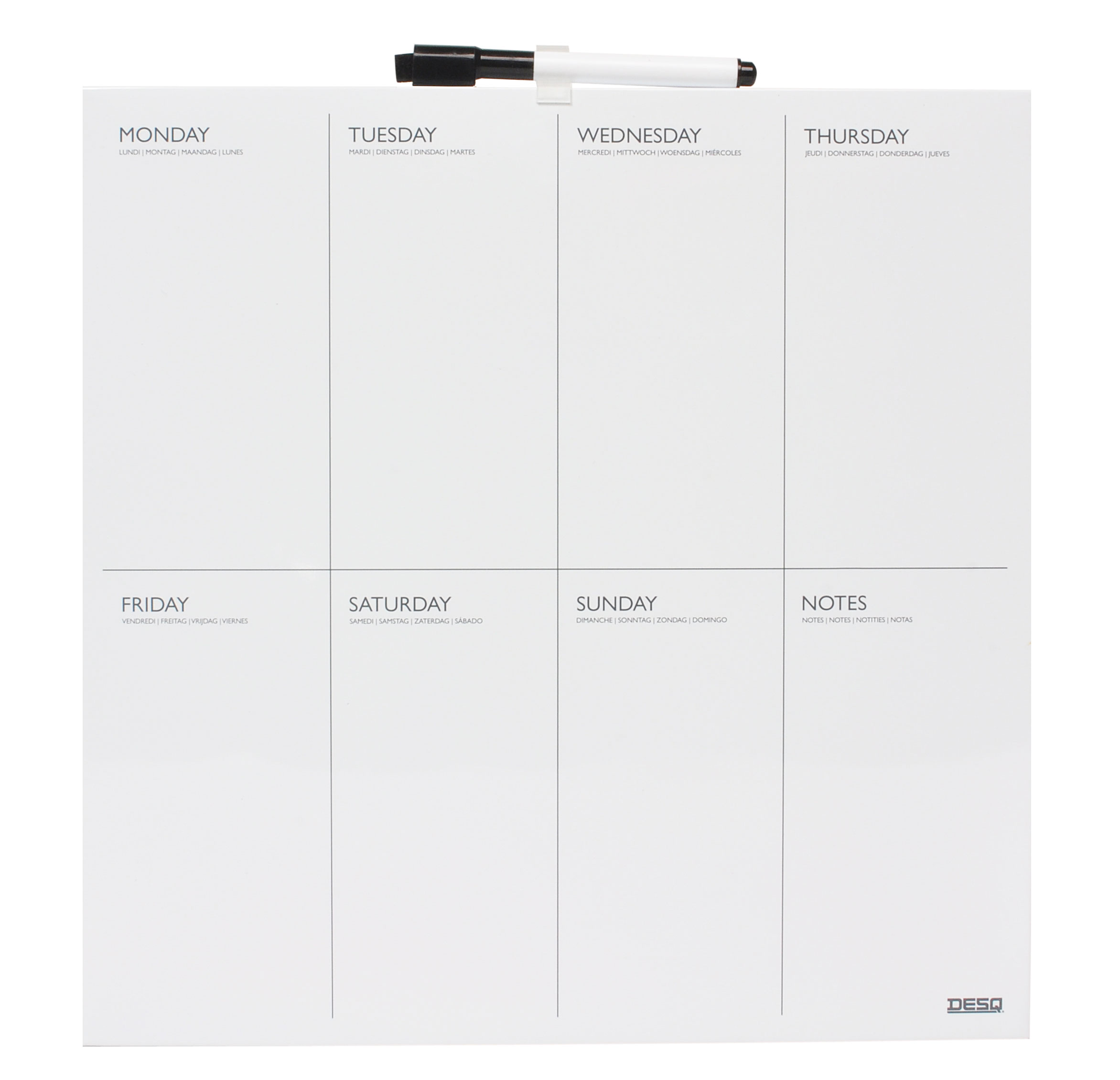 DESQ MAGNETISCHE WEEKPLANNER 35X35 cm