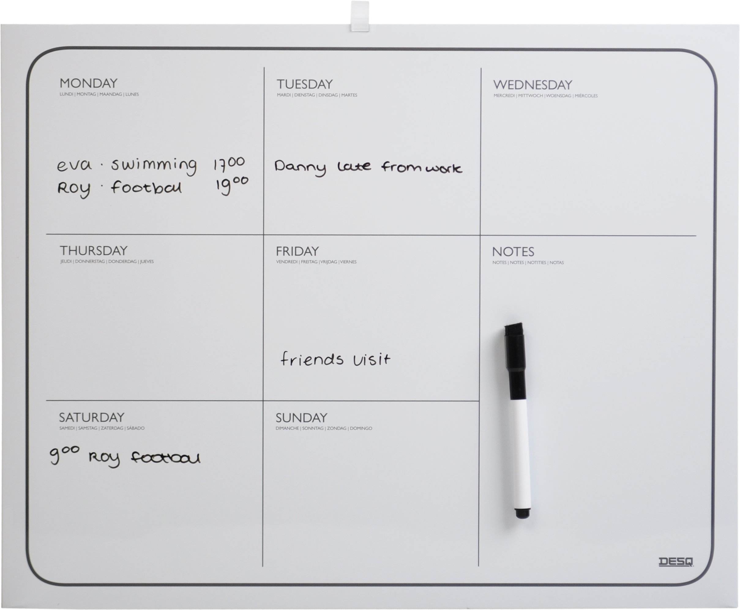 DESQ MAGNETISCHE WEEKPLANNER 40X50 cm