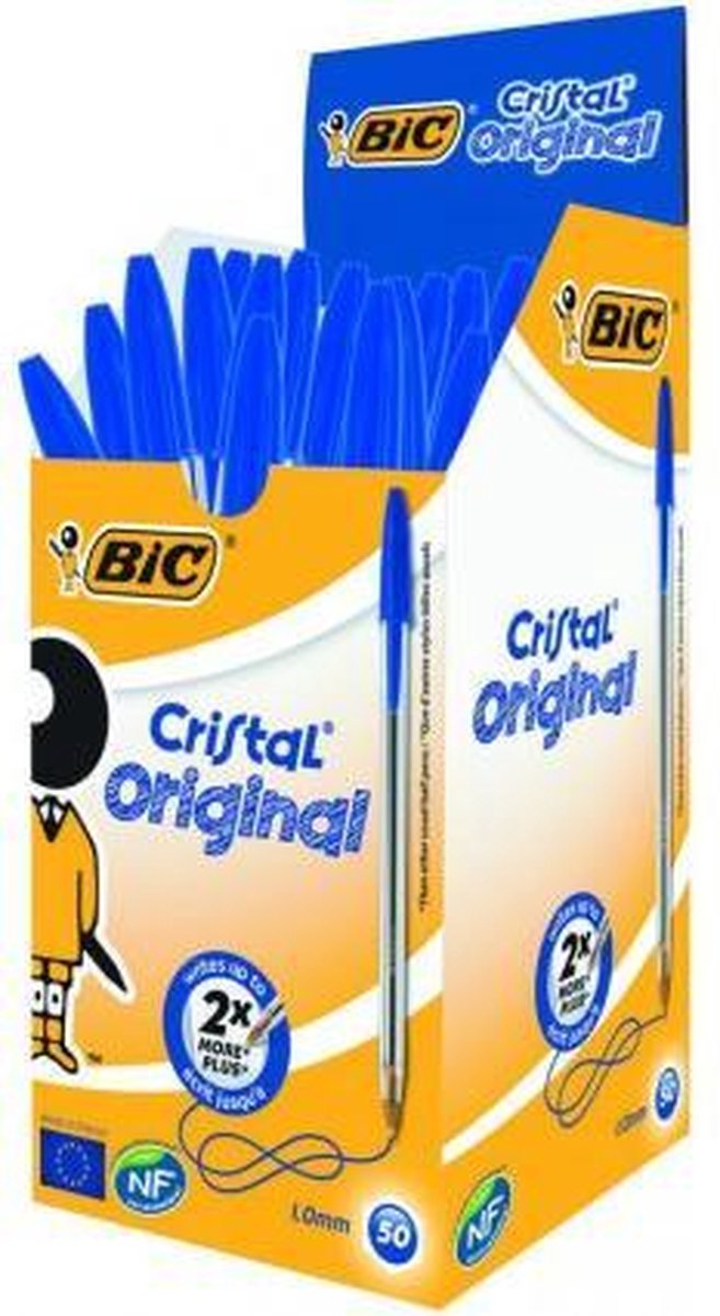 BIC CRISTAL BALPEN BLAUW/50ST
