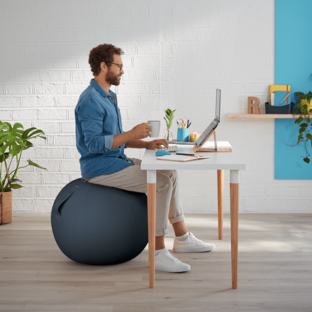 LEITZ COSY ERGO ZITBAL FLUWEEL GRIJS