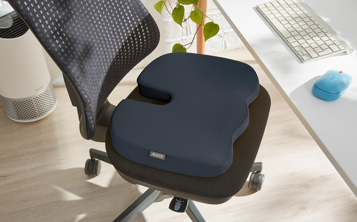 LEITZ COSY ERGO STOELKUSSEN FLUWEEL GRIJS