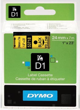 DYMO TAPE 24MM 53718 ZWART/GEEL