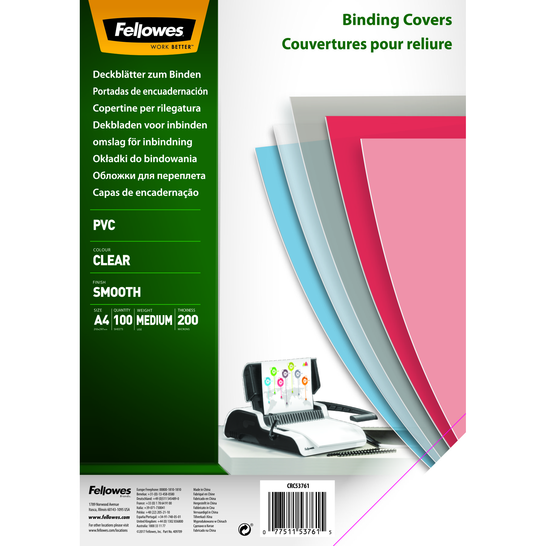 FELLOWES OMS A4 200MI TRA 100X