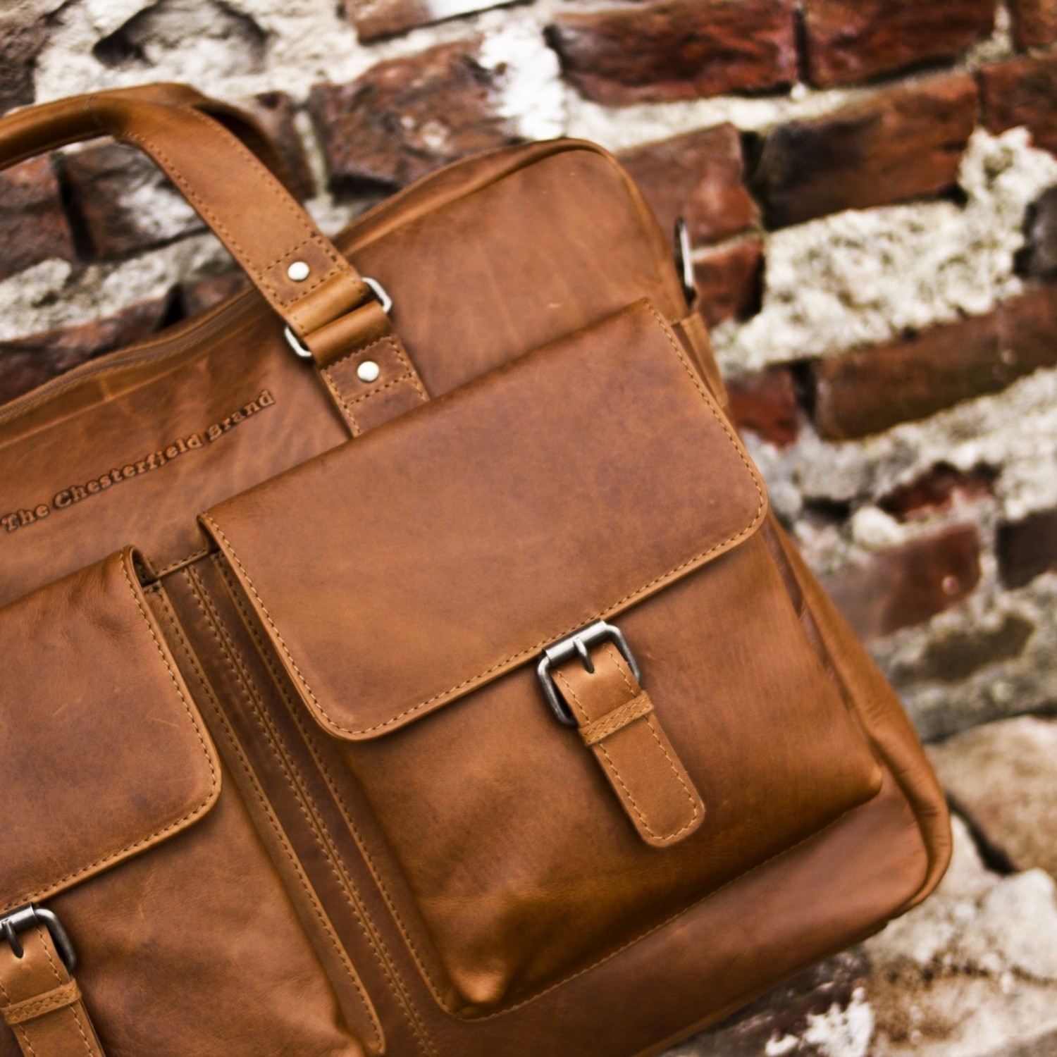 CHESTERFIELD LAPTOPBAG LARGE DYLAN COGNAC