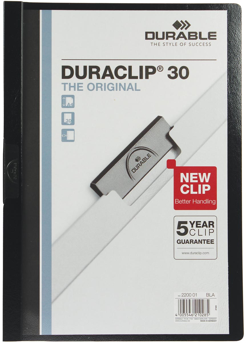 DURABLE DURACLIP ZWART 30MM