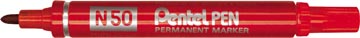 PENTEL N50 PERMANENT MARKER ROOD/12
