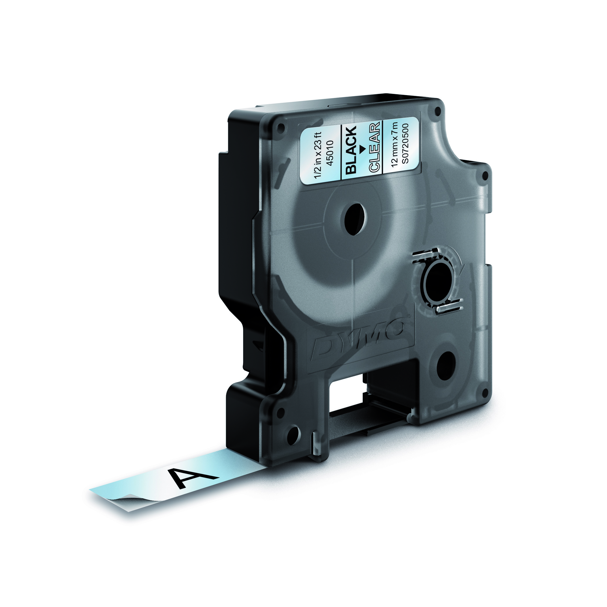DYMO TAPE 12MM 45010 ZWART/TRANSPARANT