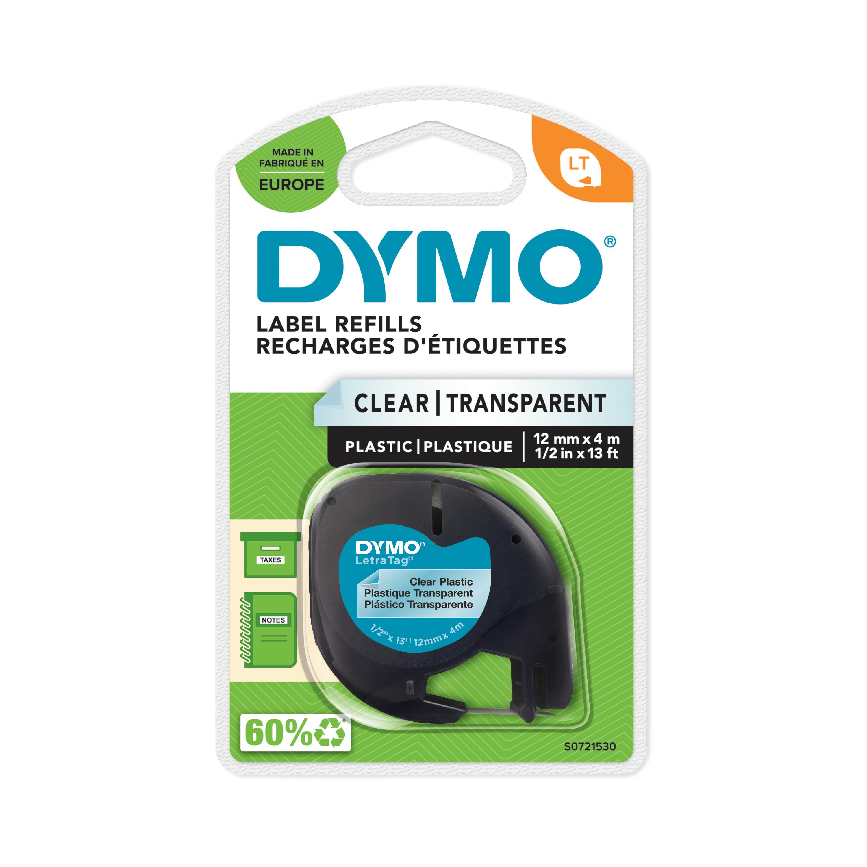DYMO LETRATAG TAPE 12267 TRANSPARANT