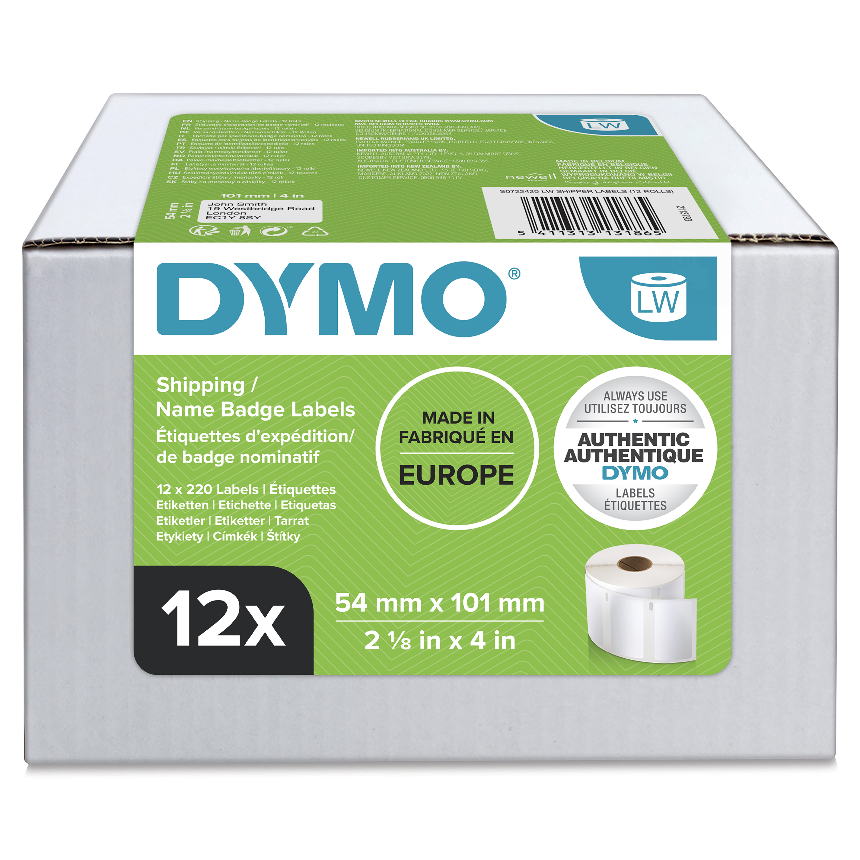 DYMO LABELWRITER ETIKET 13186 101X54 P12
