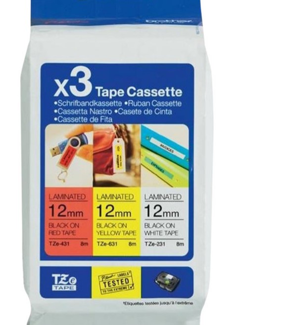 BROTHER TZE31M3 5x tape cassette 12mmx8m 3er Pack TZ231 whit