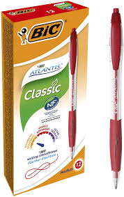 BIC ATLANTIS BALPEN 12ST ROOD