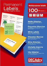 DECADRY ETIKET 199.6x289.1MM 1/vell 100VEL