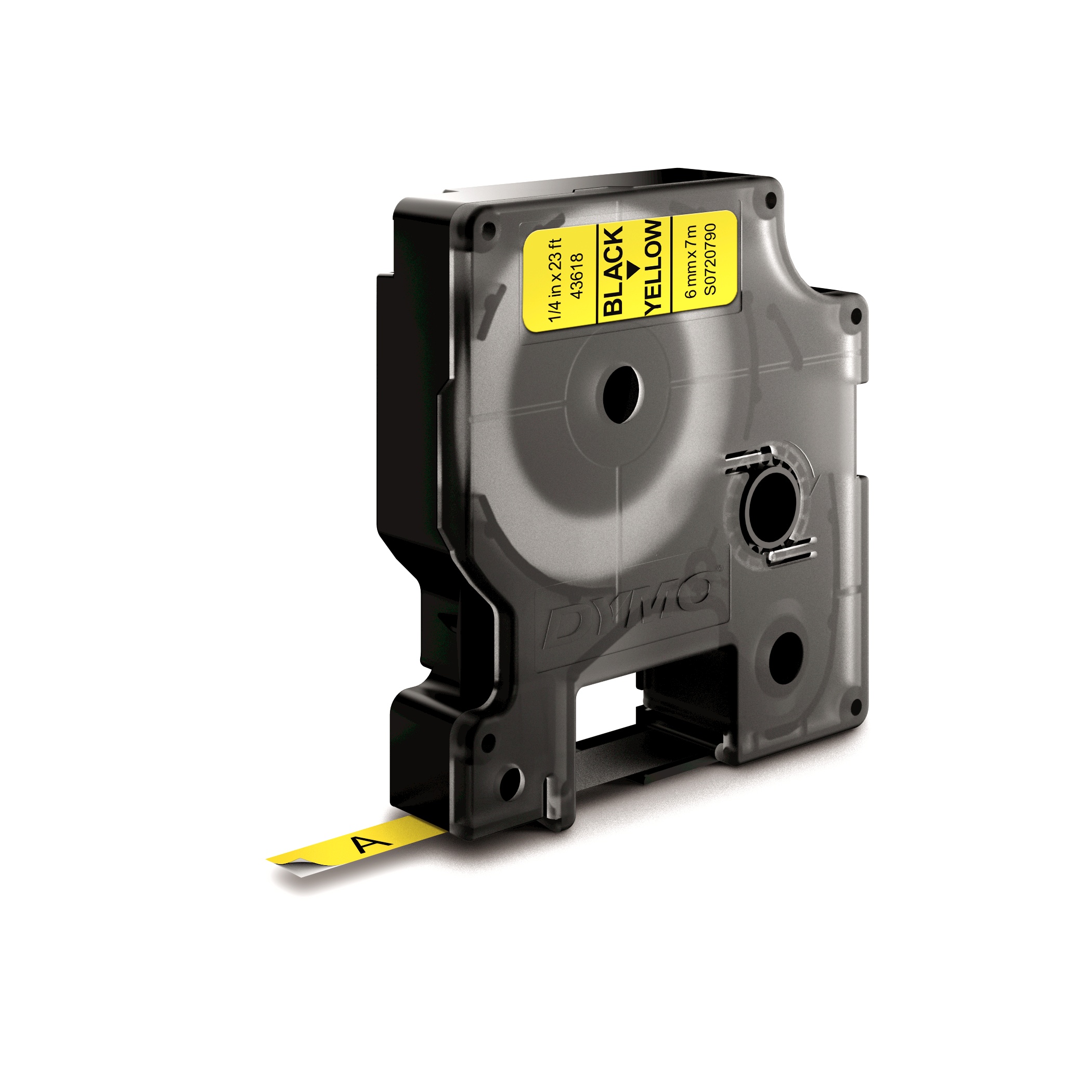 DYMO TAPE 6MM 43618 ZWART/GEEL