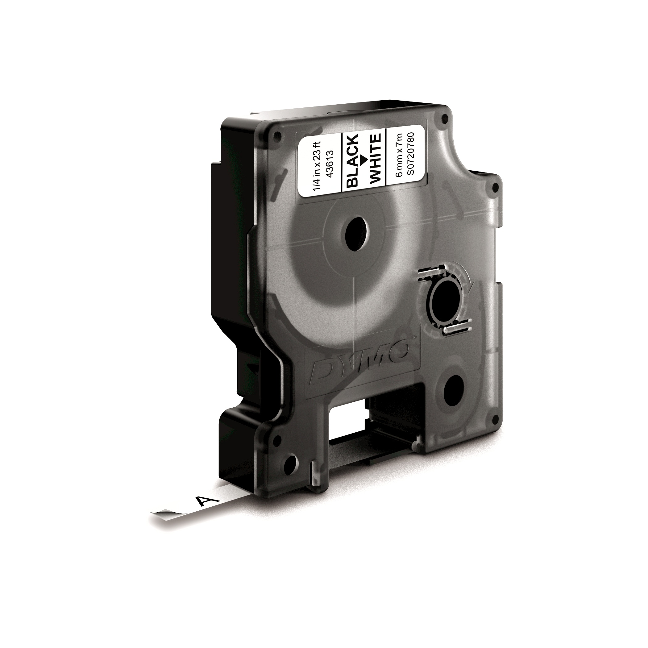 DYMO TAPE 6MM 43613 ZWART/WIT
