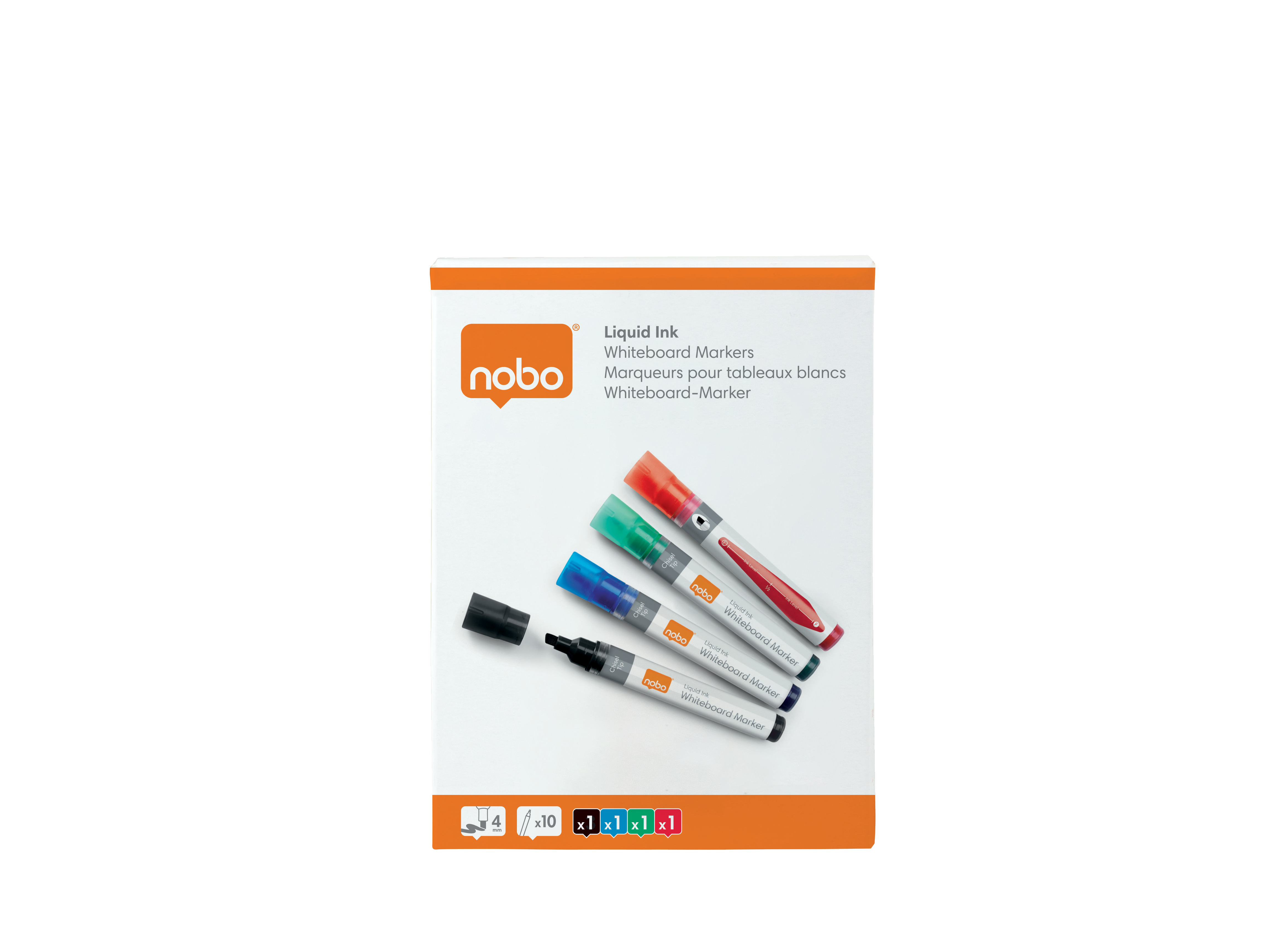 NOBO LIQUID INK MARKERS ASS 4X