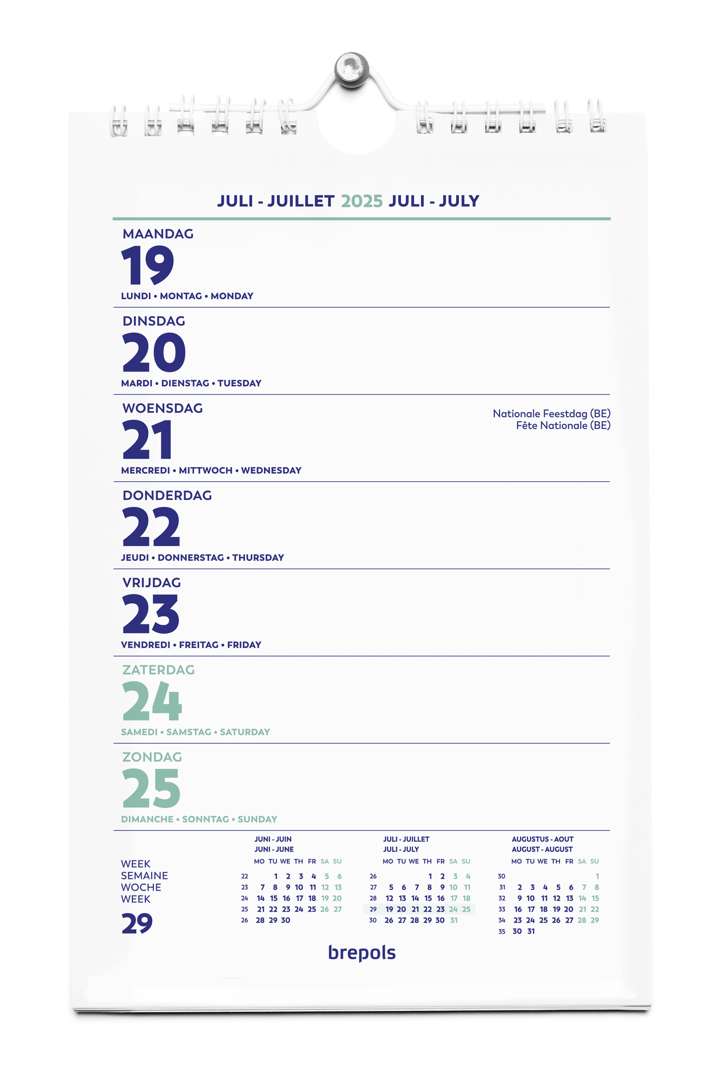 BREPOLS KALENDER WAND WEEK WIRE -O