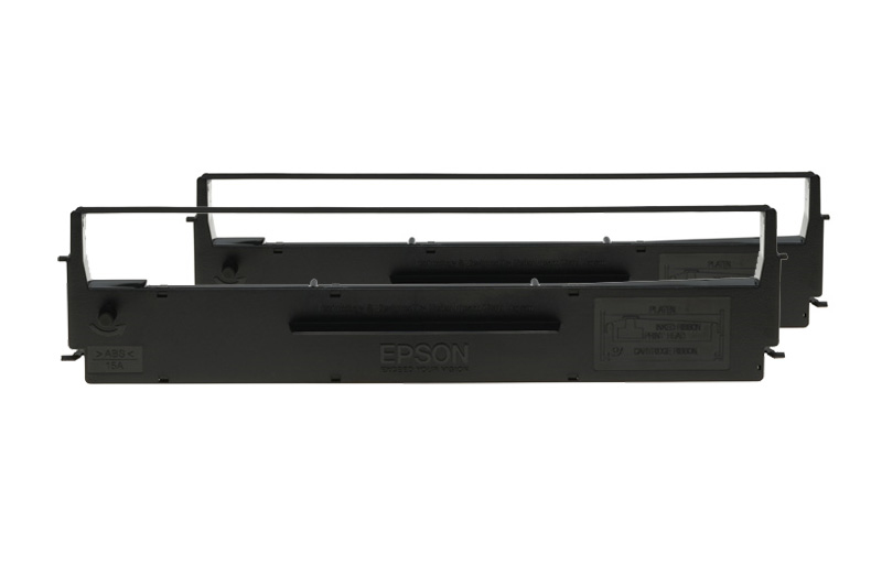 EPSON Black Ribbon Cartridge for LQ-350/300+/300+II, Dualpac