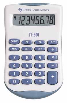 TI rekenmachine 501 zakrekenmachine mini