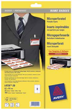 NAAMBADGES 60X90MM WT 160ST
