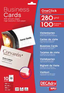 DECADRY VISITEKAARTJES ONE CLICK MAT 100st