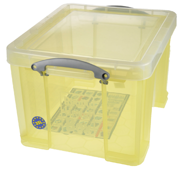 OPBERGDOOS 35L GEEL TRANSP
