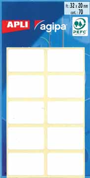 APLI ETIKETTEN 20X32MM WIT 70st BL