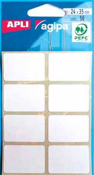 APLI ETIKETTEN 24X35MM WIT 56st BL