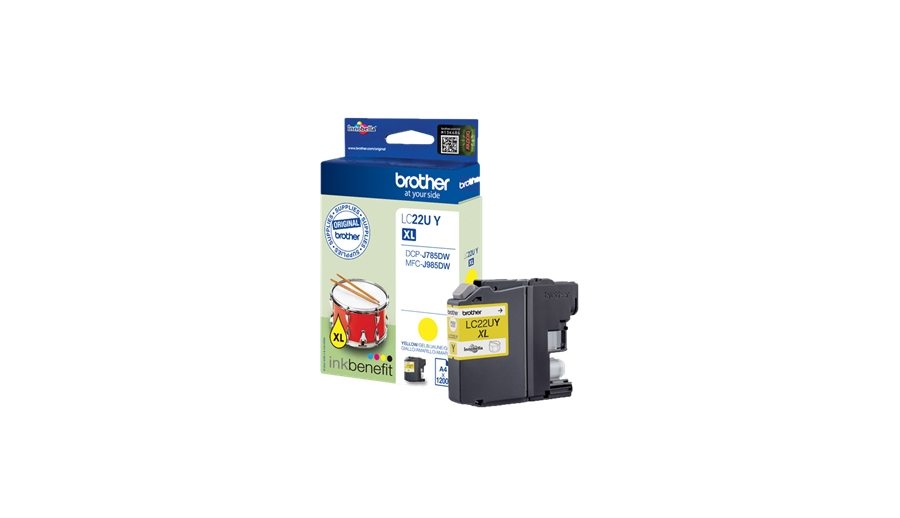 BROTHER LC22UY Inkt cartridge Geel 1200 pagina s voor DCP-J7