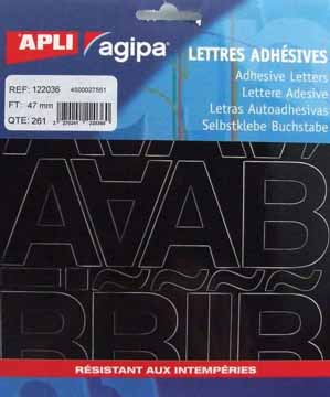 P.261 KLEEFLETTERS 47MM ZWART