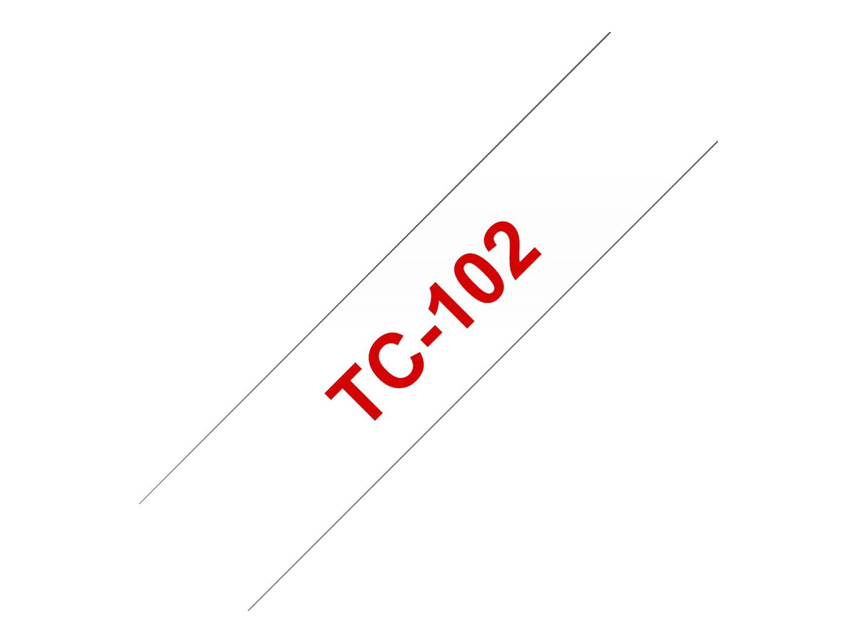 BROTHER P-Touch TC-102 red on clear 12mm